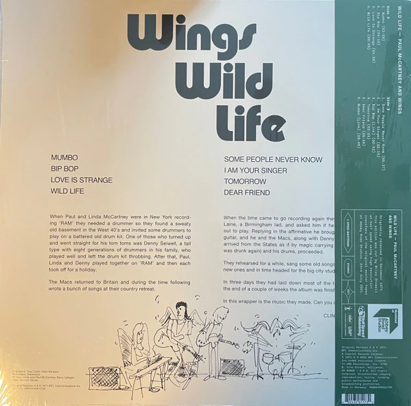 PAUL MCCARTNEY AND WINGS, Wild Life (Capitol Records ; 00602435611730, Worldwide 2023 Reissue, Inner & Certificate, Half-Speed Mastered, No Obi) LP VG/EX - Image 2