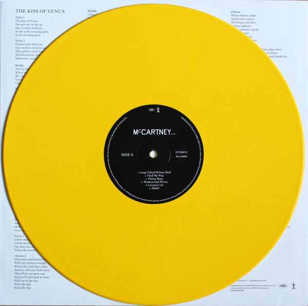 PAUL MCCARTNEY, McCartney III (Capitol; 00602435136592,  2020, Gatefold With Blue Spine, Inner, Yellow Vinyl) LP EX/EX - Image 3