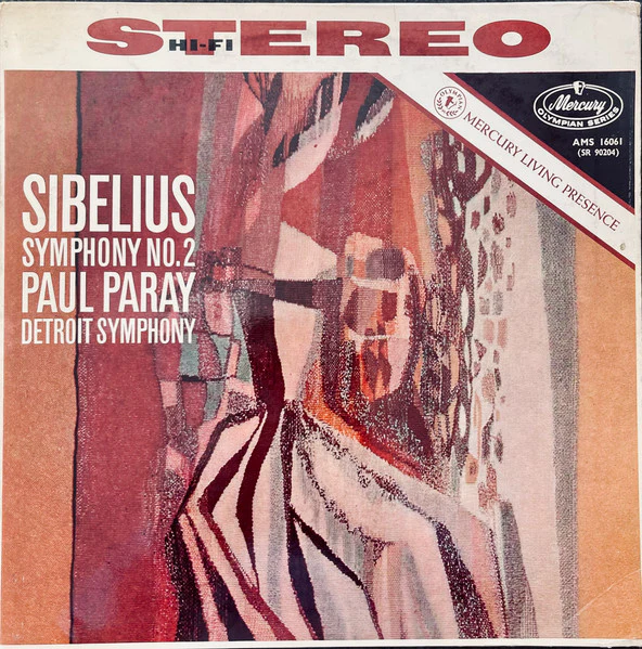 PAUL PARAY, DETROIT SYMPHONY, Sibelius: Symphony No. 2 (Mercury Living Presence; AMS 16061, UK ) LP VG/VG