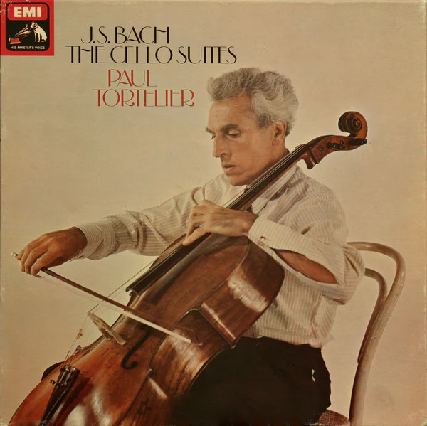 PAUL TORTELIER, J S Bach: The Cello Suites (EMI Dark Green and Silver Label; SLS 798, UK 1963, Box Set, Insert) 3xLP VG+/VG+