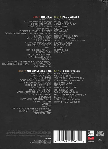 PAUL WELLER, THE JAM, THE STYLE COUNCIL, Hit Parade (Island; 9842615, Europe 2006, Box Set) 4xCD VG/VG - Image 2
