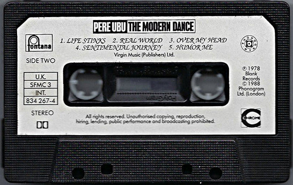 PERE UBU, The Modern Dance (Fontana; 834 267-4, UK & Europe 1988) Cassette VG+/VG+ - Image 3