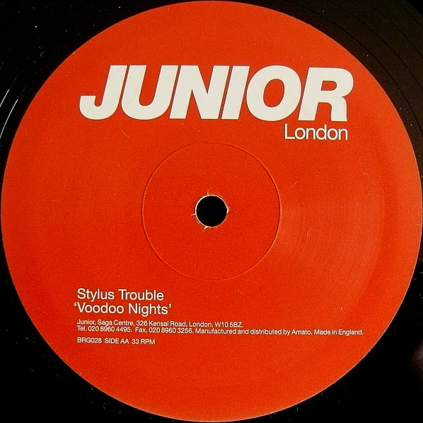 PETE HELLER PRESENTS STYLUS TROUBLE, Future Child / Voodoo Nights (Junior London; BRG028, UK 2002, Company Sleeve), SALE - Up to 50% Off the Original Price 12" /VG+