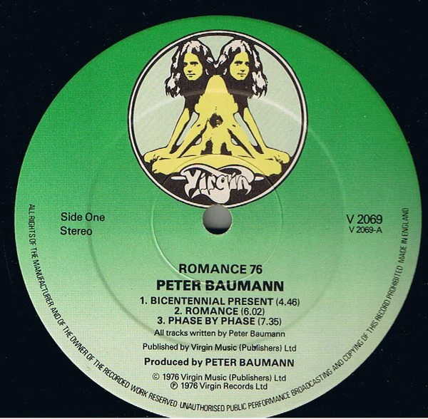 PETER BAUMANN, Romance 76 (Virgin; V 2069, UK 1976, Tangerine Dream) LP VG/VG+ - Image 3