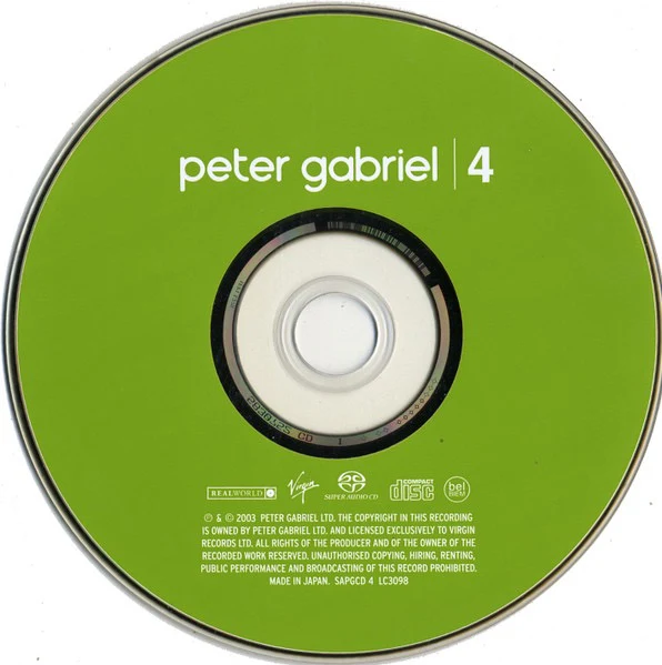 PETER GABRIEL, 4 (Real World Records; SAPGCD 4, Europe 2003, Stickered Case, Hybrid Stereo) SACD VG+/VG+ - Image 3