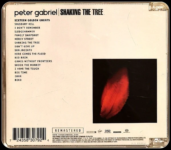 PETER GABRIEL, Shaking The Tree: Sixteen Golden Greats (Real World Records; SAPGTVD 6, Europe 2003 Reissue, Stickered Case, Hybrid Stereo. Made In EU) SACD VG+/EX - Image 2