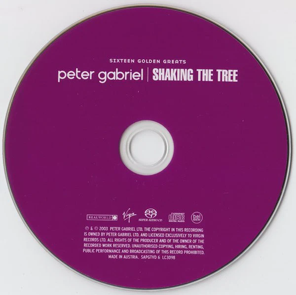 PETER GABRIEL, Shaking The Tree: Sixteen Golden Greats (Real World Records; SAPGTVD 6, Europe 2003 Reissue, Super Jewel case, SACD, Genesis. Made In Austria) CD VG+/EX - Image 2