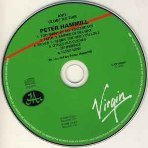 PETER HAMMILL, And Close As This (Virgin; VJCP-68860, Japan 2007, Gatefold) CD VG+/VG+ - Image 3