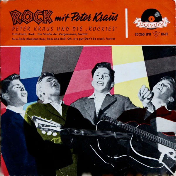 PETER KRAUS, Rock Mit Peter Kraus (Polydor; 20 260 EPH, Germany 1957, Picture Sleeve) 7" EP VG+/VG