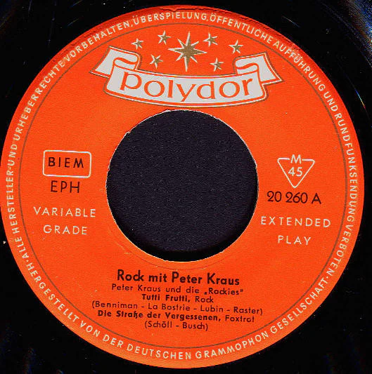 PETER KRAUS, Rock Mit Peter Kraus (Polydor; 20 260 EPH, Germany 1957, Picture Sleeve) 7" EP VG+/VG - Image 3