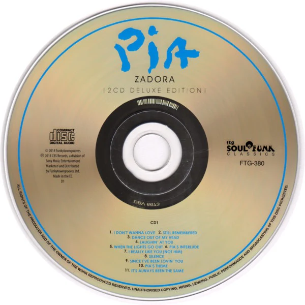 PIA ZADORA, When The Lights Go Out (Funkytowngrooves; FTG - 380, UK 2014 Reissue, Double CD Case) CD VG+/VG+ - Image 3