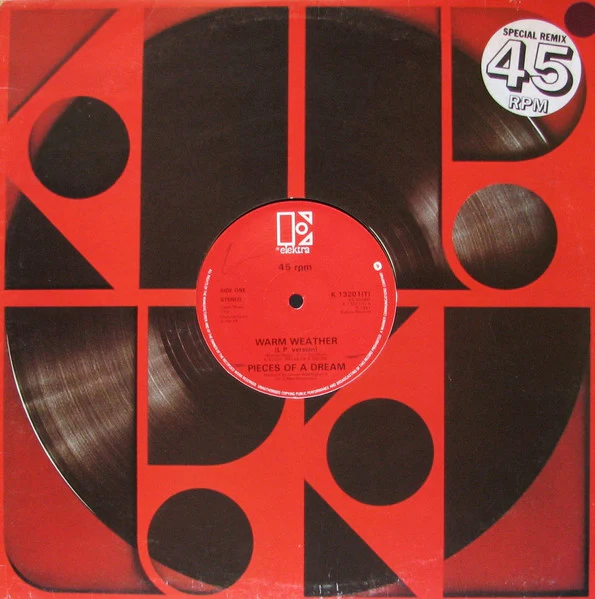 PIECES OF A DREAM, Warm Weather/ Mt. Airy Groove (Remixed Version)/ Don't Be Sad (Elektra; K 13201(T), UK 1982, Company Sleeve) 12" VG+/VG