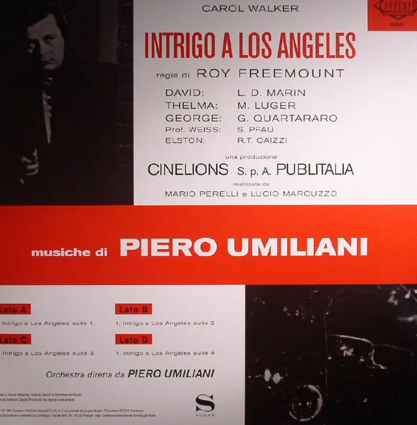 PIERO UMILIANI, Intrigo A Los Angeles (Colonna Sonora Originale) (Contempo Records ; C02008LP, Italy 2015 Reissue, Gatefold) 2xLP EX/EX - Image 2