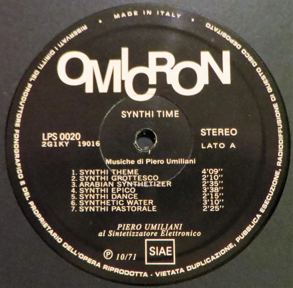 PIERO UMILIANI, Synthi Time (Schema; SCEB930 LP, Italy 2015 Reissue, With CD And Obi) LP EX/EX - Image 3