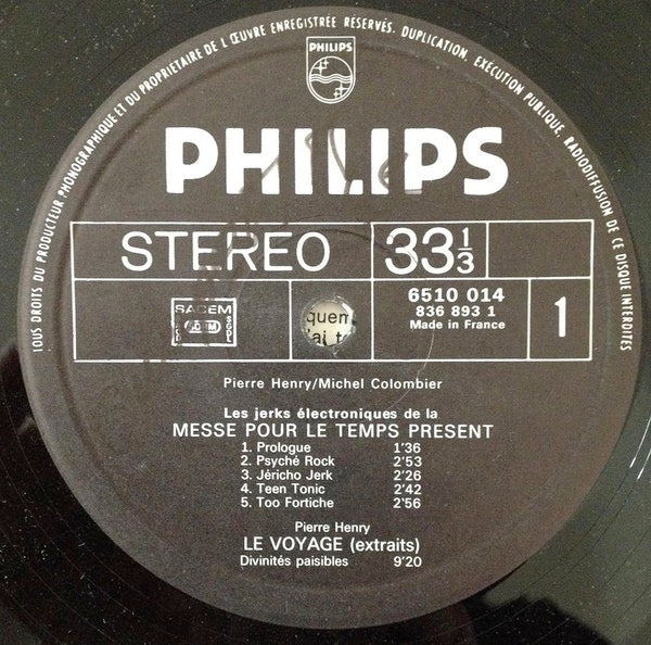 PIERRE HENRY & MICHEL COLOMBIER, Messe Pour Le Temps Present (Philips; 6510 014, France 1972 Reissue, Laminated Sleeve) LP VG/G+ - Image 3