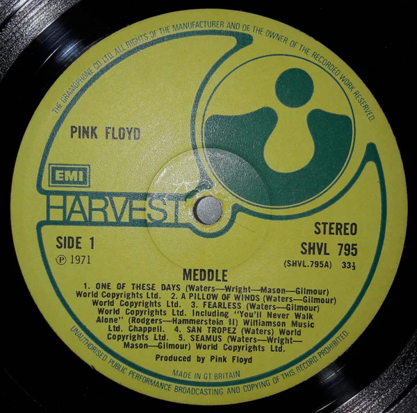 PINK FLOYD, Meddle (Harvest Green, Gramophone Co On Rim, EMI Box; SHVL 795, UK 1971, Textured Gatefold No Patent Number Sleeve) LP VG/G+ - Image 3