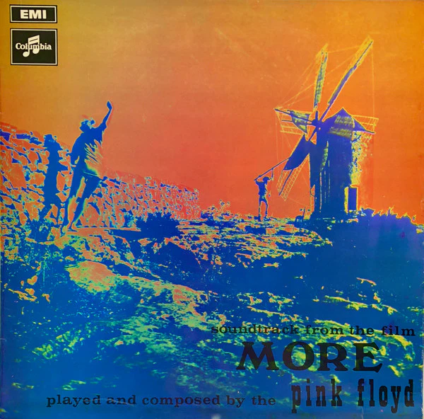 PINK FLOYD, Soundtrack From The Film "More" (Columbia; SCX 6346, UK 1973 Reissue, Laminated Front Non Flipback G&L Sleeve, Two EMI Logos on Labels, Couple on Rear Sleeve Photo Left Aligned) LP VG/G+