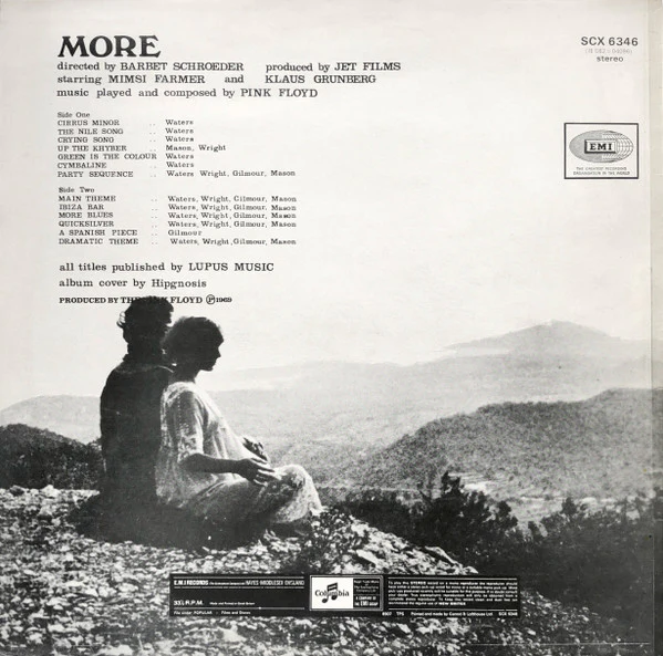 PINK FLOYD, Soundtrack From The Film "More" (Columbia; SCX 6346, UK 1973 Reissue, Laminated Front Non Flipback G&L Sleeve, Two EMI Logos on Labels, Couple on Rear Sleeve Photo Left Aligned) LP VG/G+ - Image 2