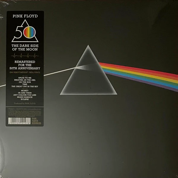 PINK FLOYD, The Dark Side Of The Moon (Pink Floyd Records; PFR50LP1, Europe 2023 Reissue, Gatefold, No Hype Stickered Plastic Outer, 2 Posters, 2 Stickers, 180 Gram Vinyl, 50th Anniversary) LP VG+/VG+