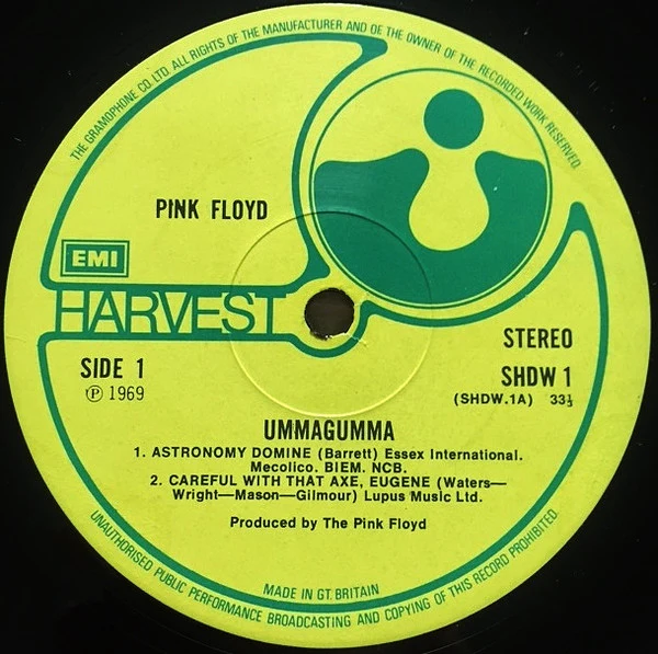 PINK FLOYD, Ummagumma (Harvest Labels With EMI Box; SHDW 1/2, UK 1971 Reissue, Gatefold, Company Inners, 2nd Pressing, Misprint Track B1 Spelt 'Conthrols' On Label) 2xLP VG/VG - Image 3