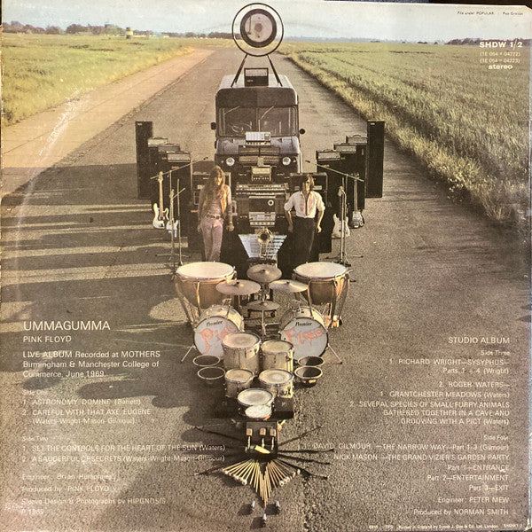 PINK FLOYD, Ummagumma (Harvest; SHDW 1/2, UK 1971 Reissue, Laminated Gatefold Sleeve, 2nd Pressing, EMI Box, Waters Credit for Side 2 Track 1 Appears on Second Line, correct spelling of CONT 2xLP VG/VG - Image 2
