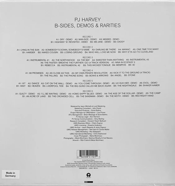 PJ HARVEY, B-Sides, Demos & Rarities (Island Records; 0851101, Worldwide 2022, Box Set, 180 Gram Vinyl) 6xLP VG+/VG+ - Image 2