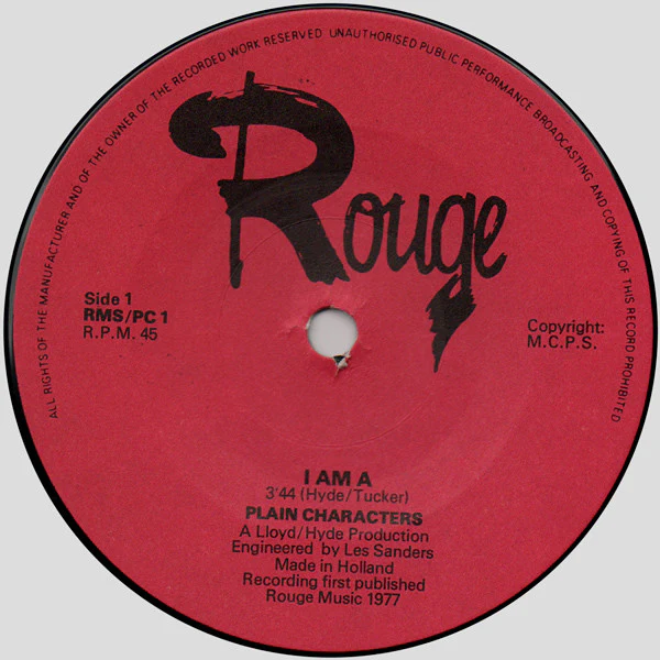 PLAIN CHARACTERS, I am a / Very Peculiar Julia (Rouge Music Ltd; RMS/PC 1, UK 1977, Triple Fold Over Sleeve) 7" VG+/EX - Image 3