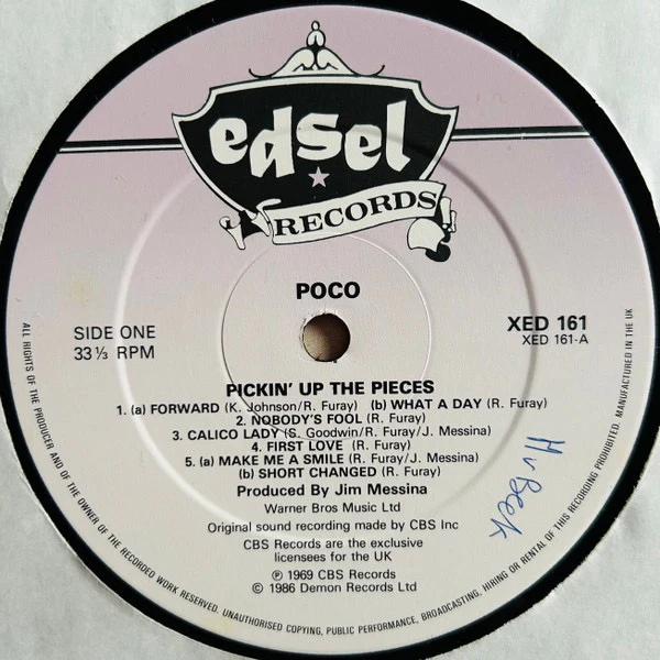 POCO, Pickin' Up The Pieces (Edsel Records; XED 161, UK 1986 Reissue, Gatefold) LP VG+/EX - Image 3