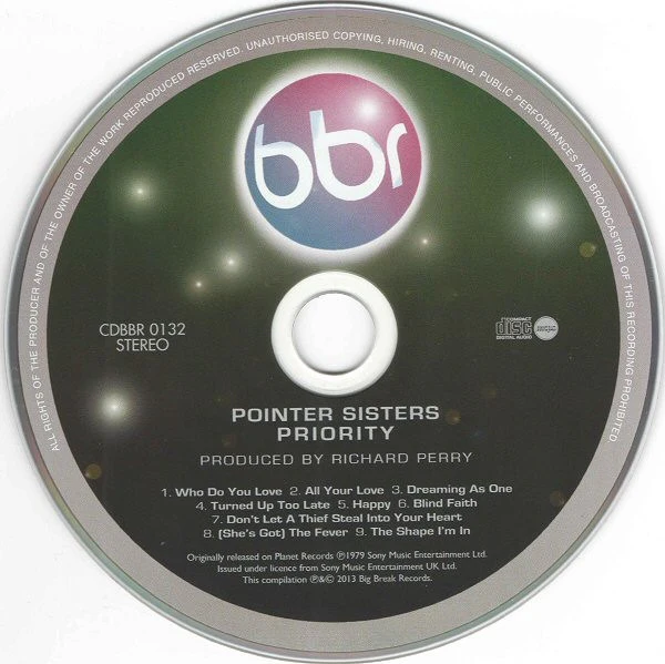 POINTER SISTERS, Priority (Big Break Records; CDBBR0132, UK 2013 Reissue, Super Jewel case) CD VG+/EX - Image 3