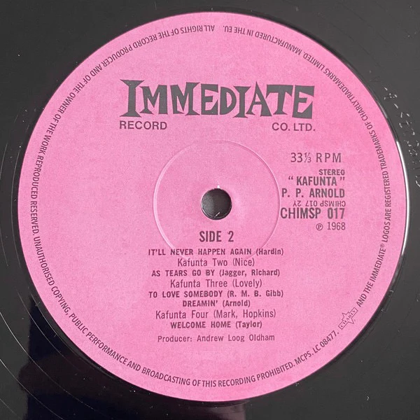 P.P. ARNOLD, Kafunta (Immediate; CH IMSP017, Europe 2023 Reissue, Gatefold), SALE - Up to 50% Off the Original Price LP NEW/NEW - Image 3