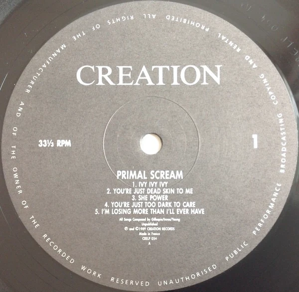 PRIMAL SCREAM, Primal Scream (Creation; CRELP054, UK 1989, Inner) LP VG+/VG+ - Image 3