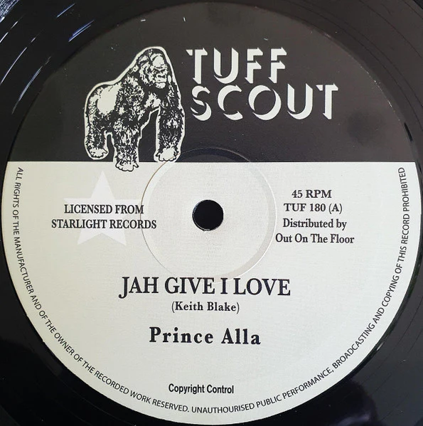 PRINCE ALLA, Jah Give I Love / Jerusalem (Tuff Scout; TUF180, UK 2020 Reissue, Company Sleeve) 12" VG+/VG - Image 3