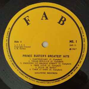 PRINCE BUSTER, Fabulous Greatest Hits  (Fab; MS1, UK 1980 Reissue, Laminated Front Sleeve) LP VG+/VG - Image 3