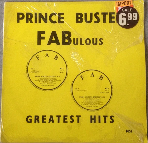 PRINCE BUSTER, Fabulous Greatest Hits (FAB; MS 1, UK 1970s Reissue, Non-Laminated Sleeve) LP VG/G+