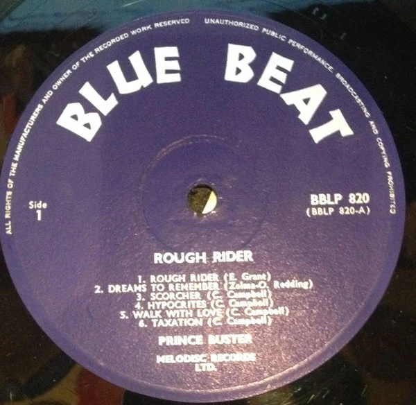 PRINCE BUSTER, She Was A Rough Rider (Blue Beat; BBLP 820, UK 1969, Laminated Front Sleeve), SALE - Up to 50% Off the Original Price  LP VG/G+ - Image 2