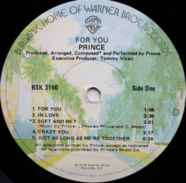 PRINCE, For You (Warner Bros. Records; BSK 3150, US 1978 Reissue, Inner) LP VG/VG - Image 3
