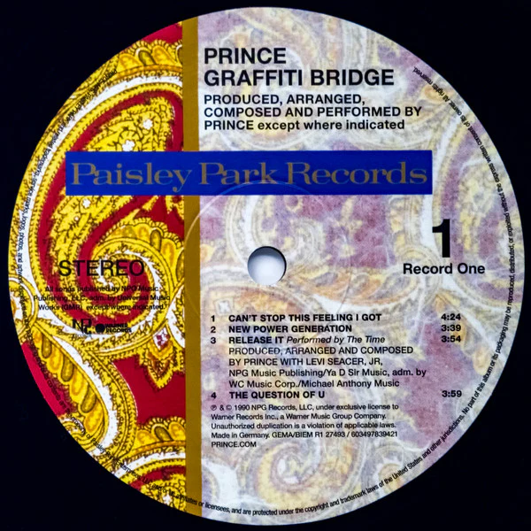 PRINCE, Graffiti Bridge (NPG Records; R1 27493, Europe 2023 Reissue, 2 Inners) 2xLP NEW/NEW - Image 3