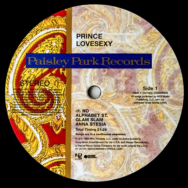 PRINCE, Lovesexy (Warner Records; R1 25720, Europe 2023 Reissue, Inner) LP VG+/VG+ - Image 3