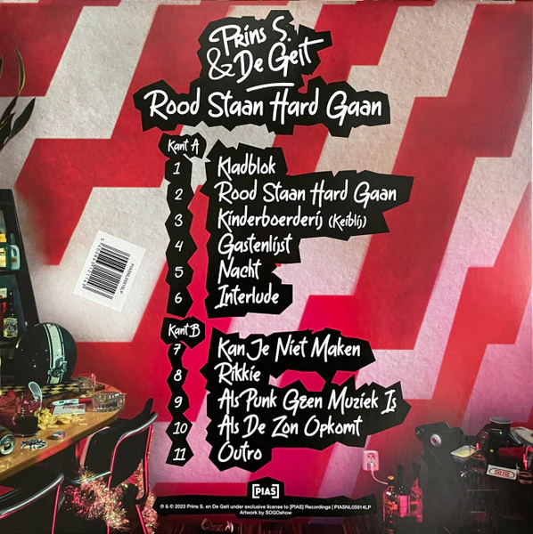 PRINS S. EN DE GEIT, Rood Staan Hard Gaan ([PIAS]; PIASNL05914LP, Netherlands 2023, Inner, Red Vinyl) LP EX/VG+ - Image 2