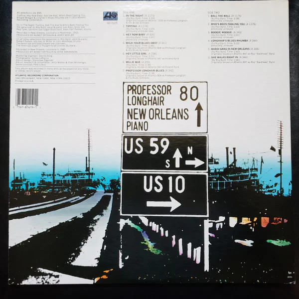 PROFESSOR LONGHAIR, New Orleans Piano (Atlantic; SD 7225, US 1989 Reissue, Gatefold, Company Inner) LP VG/VG - Image 2
