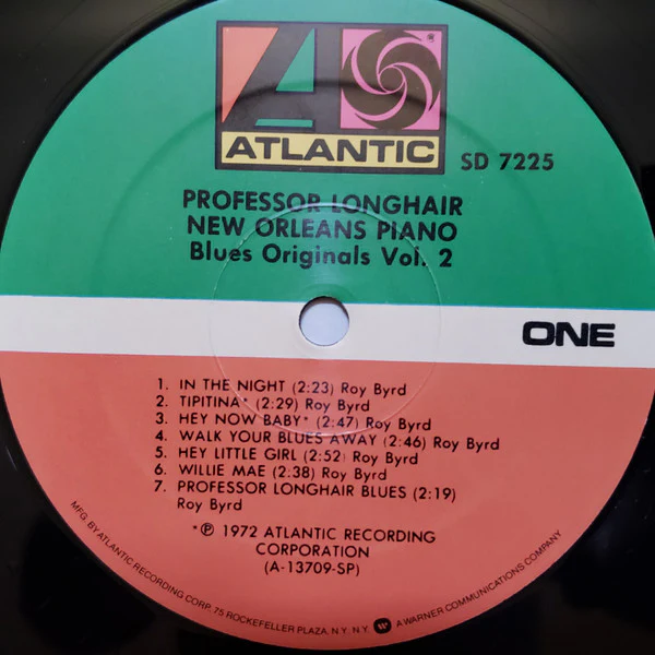 PROFESSOR LONGHAIR, New Orleans Piano (Atlantic; SD 7225, US 1989 Reissue, Gatefold, Company Inner) LP VG/VG - Image 3