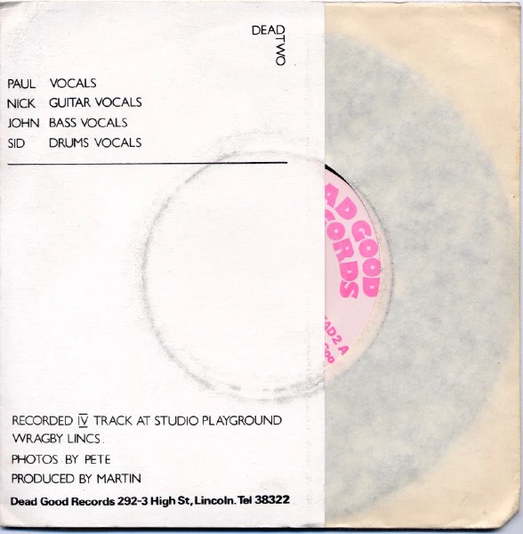 PSEUDO EXISTORS, Stamp Out Normality! (Dead Good Records ; DEAD 2, UK 1979, Stamped White Label, Fold Over Sleeve) 7" EP VG+/EX - Image 2