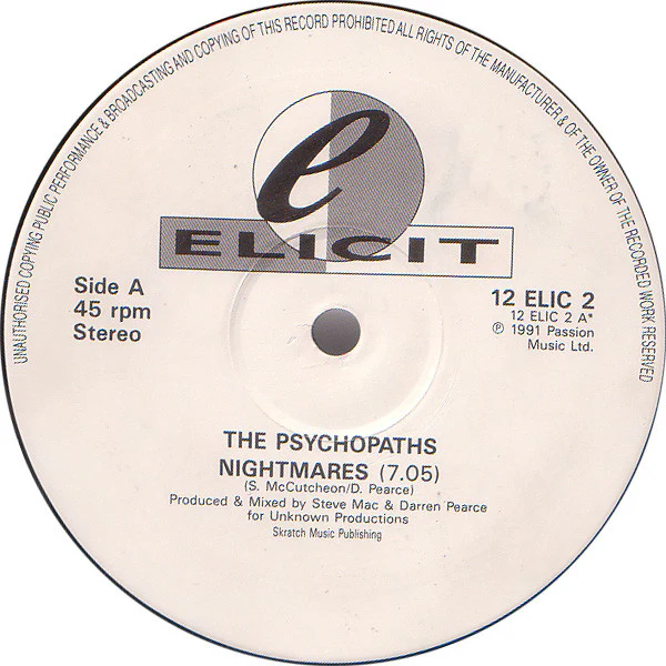 PSYCHOPATHS, Nightmares (Elicit; 12 ELIC 2, UK 1991, Picture Sleeve) 12" G+/VG - Image 3
