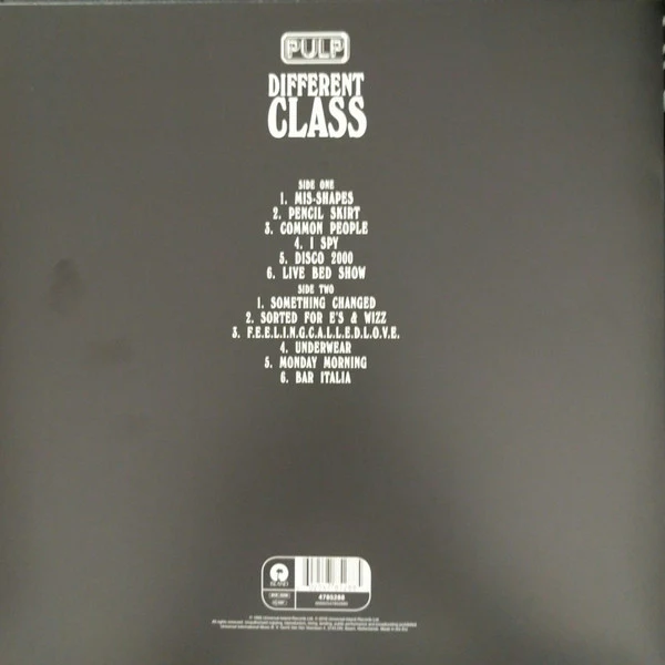 PULP, Different Class (Island; 4785288, Europe 2022 Reissue, Inner) LP NEW/NEW - Image 2
