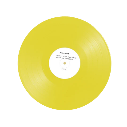 PUNCHBAG, I Am Obsessed / I Am Not Your Punchbag - Dinked Edition (Mute; NERD07 , UK 2026, Signed and Numbered A5 Dinked Insert, Temporary Tattoo, Transparent Yellow Vinyl Numbered Limited E LP NEW/NEW - Image 2