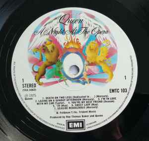 QUEEN, A Night at the Opera (EMI; EMTC 103, UK 1975, Embossed Gatefold Sleeve, Inner With 3 Cut Corners, YAX 5063/4-2 & "BLAIRS" In Run Off, First Pressing) LP VG/G+ - Image 3