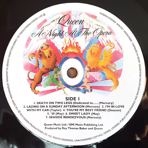 QUEEN, A Night At The Opera (Virgin EMI; 4720269, Europe 2019 Reissue, Embossed Gatefold, Inner, 180 Gram Vinyl, Half Speed Mastered) LP NEW/NEW - Image 3