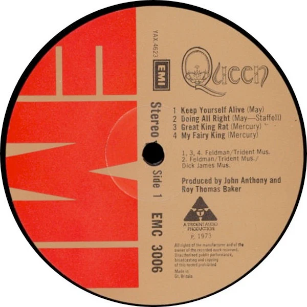 QUEEN, Queen (EMI; EMC 3006, UK 1973, Dick James credit on Side 1.) LP G+/VG - Image 3