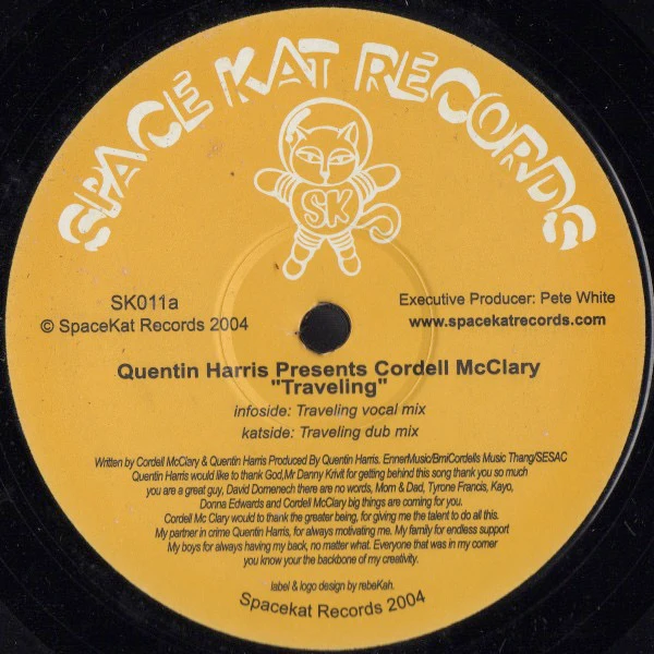 QUENTIN HARRIS PRESENTS CORDELL MCCLARY, Traveling (Space Kat Records; SK011, UK 2004) 12" /VG