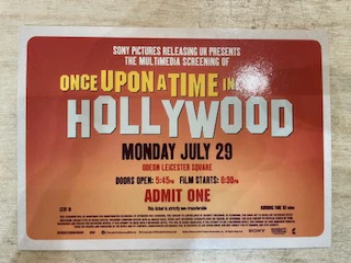 QUENTIN TARANTINO, Once Upon A Time In Hollywood (Sony Pictures; 11414471-1, Europe 2019, Steelbook, With Odeon Leicester Square Cinema Ticket) Blu-Ray VG+/VG+ - Image 3